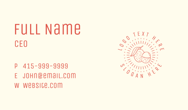 Fruit Lychee Farm Business Card Design Image Preview