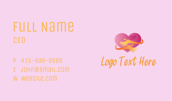 Heart Hug Love Business Card Design Image Preview