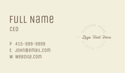 Classy Cursive Wordmark Business Card Image Preview