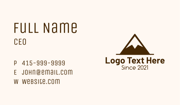 Brown Mountain Summit Business Card Design Image Preview