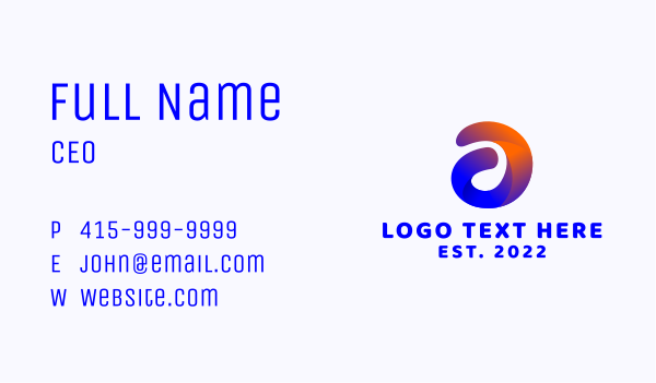 Gradient Swirl Letter O Business Card Design Image Preview