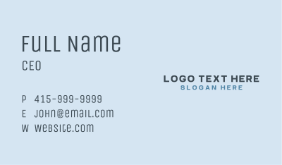 Generic Modern Wordmark Business Card Image Preview
