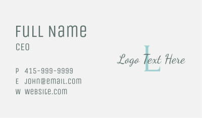 Elegant Woman Letter Business Card Image Preview