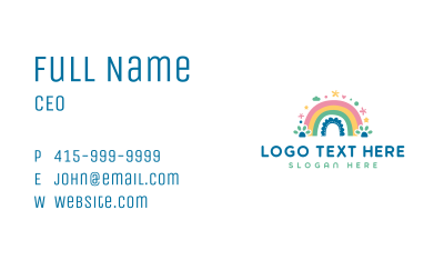 Daycare Rainbow Preschool Business Card Image Preview