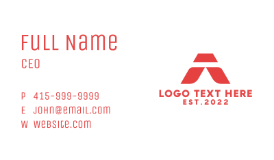 Red Letter A Business Card Image Preview