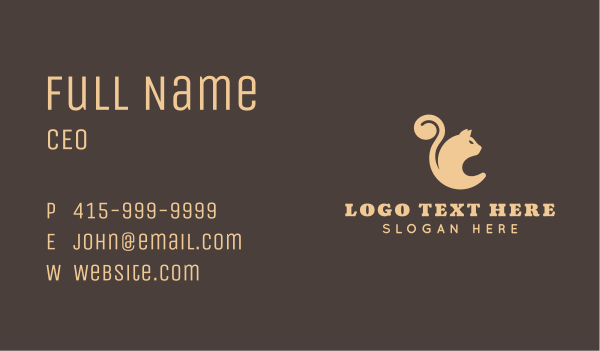 Brown Cat Tail Business Card Design Image Preview