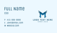 Abstract Blue Wings Letter M Business Card Image Preview