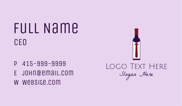 Wine Bottle Tie  Business Card Design Image Preview