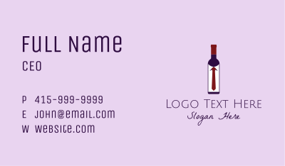 Wine Bottle Tie  Business Card