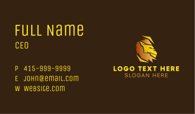 Gold Gradient Lion Business Card Image Preview