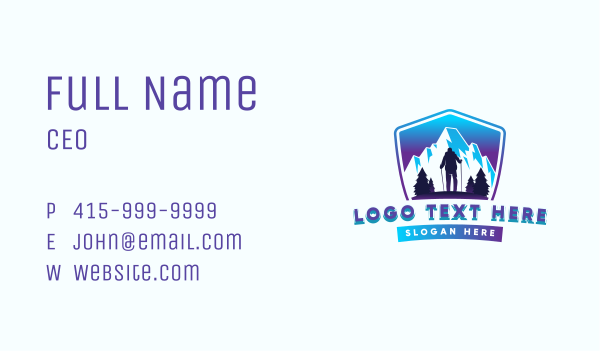 Hiking Mountain Outdoor Business Card Design Image Preview