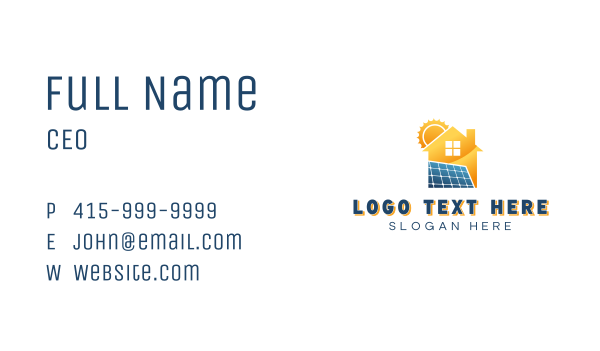 Home Solar Power Business Card Design Image Preview