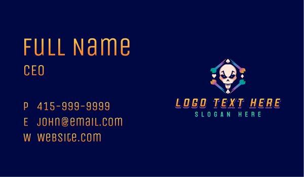 Arcade Game Skull Business Card Design Image Preview