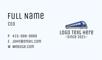 Bullet Train Transportation Business Card Image Preview