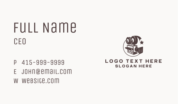 Rustic Film Camera Business Card Design Image Preview