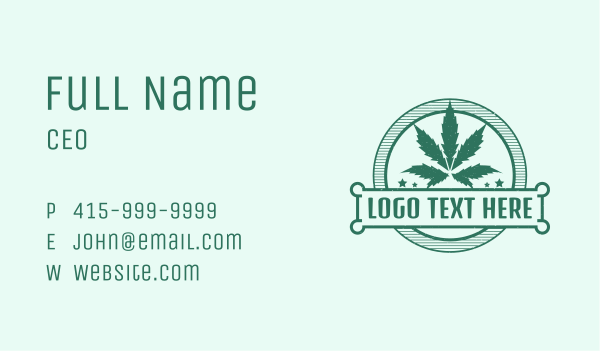 Marijuana Cannabis Badge Business Card Design Image Preview
