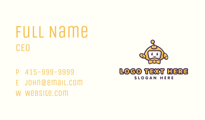 Cute Happy Robot  Business Card Image Preview