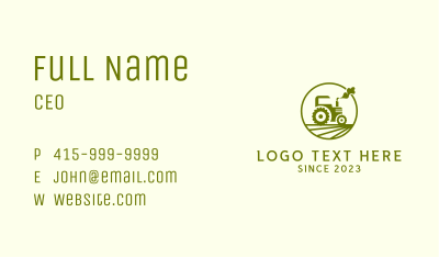 Green Tractor Emblem Business Card Image Preview