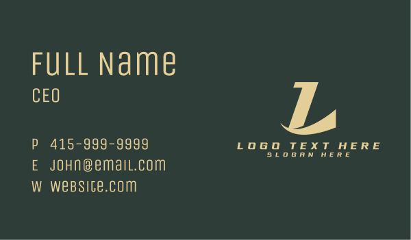 Luxury Swoosh Letter L Business Card Design Image Preview