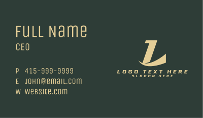 Luxury Swoosh Letter L Business Card Image Preview