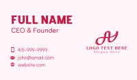 Pink Feminine Letter A Business Card Image Preview