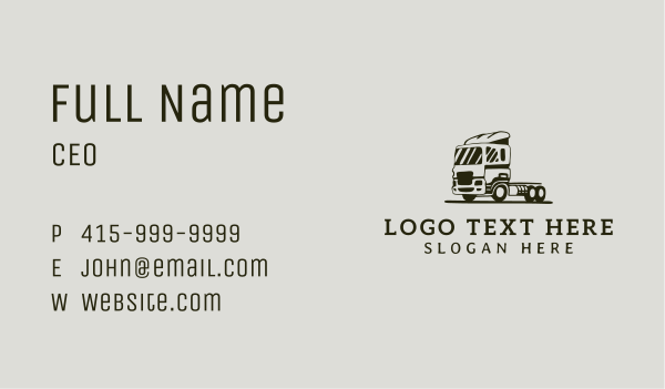 Flatbed Truck Shipping Business Card Design Image Preview