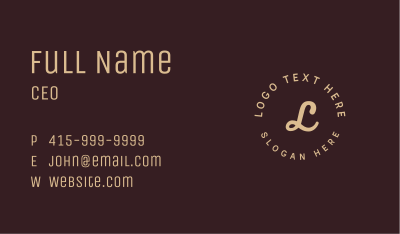 Circle Script Letter Business Card Image Preview