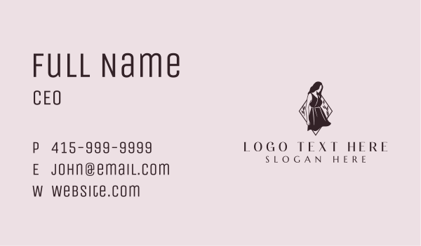 Feminine Dress Fashion Business Card Design Image Preview