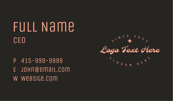 Classic Photographer Studio Wordmark Business Card Design Image Preview