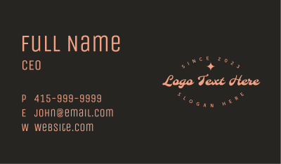 Classic Photographer Studio Wordmark Business Card Image Preview
