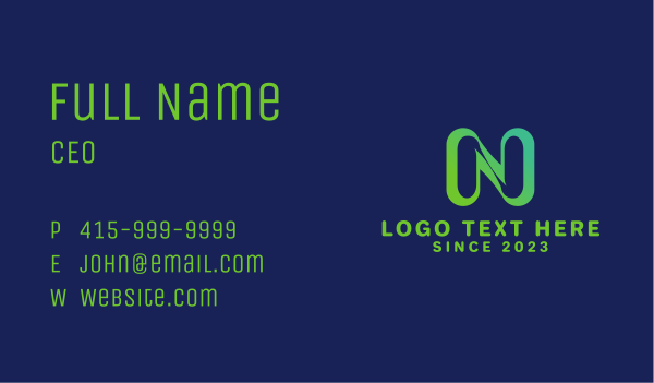 Double Letter N Monogram Business Card Design Image Preview