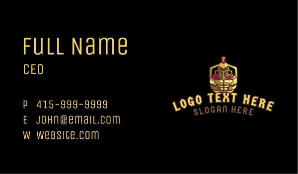 Gold Gaming Knight Business Card Design Image Preview