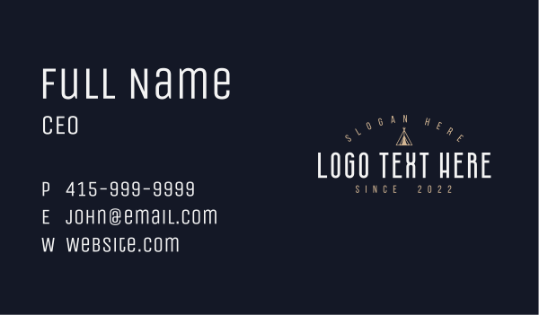 Camping Teepee Tent Business Card Design Image Preview