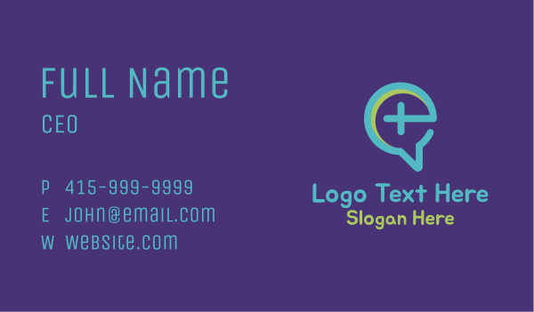Medical Chat Bubble  Business Card Design Image Preview