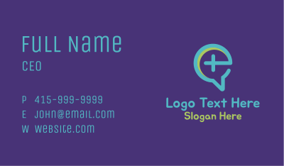 Medical Chat Bubble  Business Card