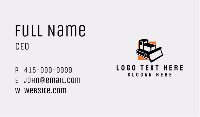 Construction Bulldozer Equipment  Business Card Image Preview