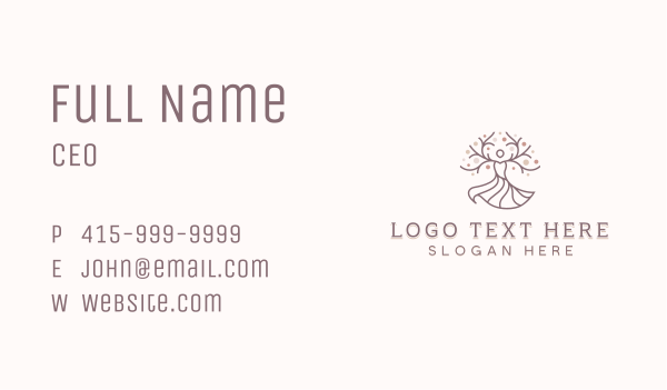 Woman Tree Environmental Business Card Design Image Preview