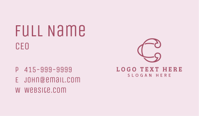 Pink Premium Letter C Business Card Image Preview