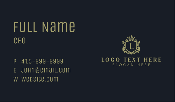 Regal Royalty Shield Business Card Design Image Preview