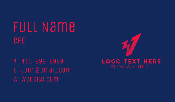 Red Lightning Letter V Business Card Design Image Preview