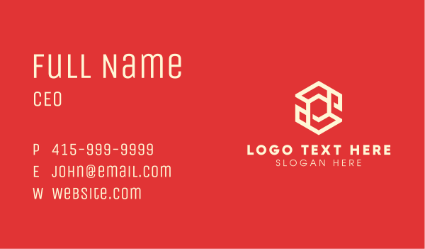 Digital White Hexagon Business Card Design Image Preview