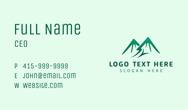Green Alpine Mountain Business Card Design Image Preview