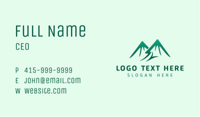 Green Alpine Mountain Business Card Image Preview