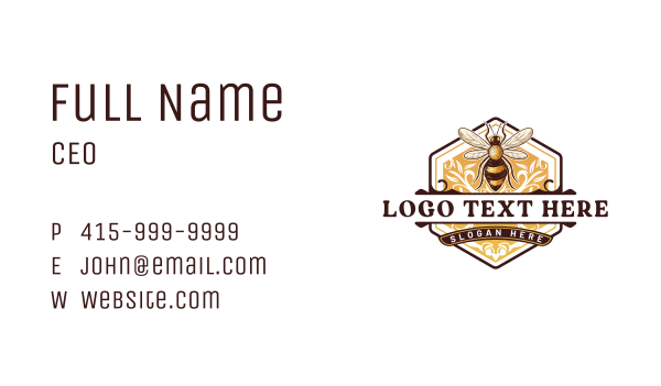Organic Honey Bee Hive Business Card Design Image Preview