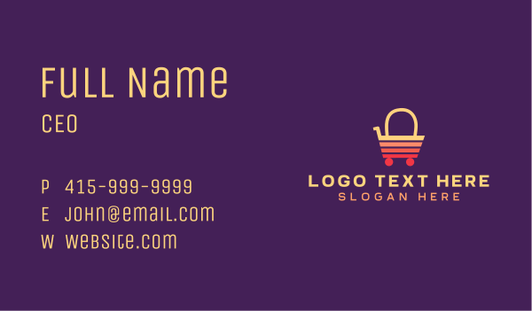 Retail Shopping Cart Business Card Design Image Preview