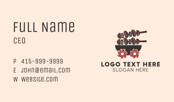 Barbecue Food Cart  Business Card Design Image Preview