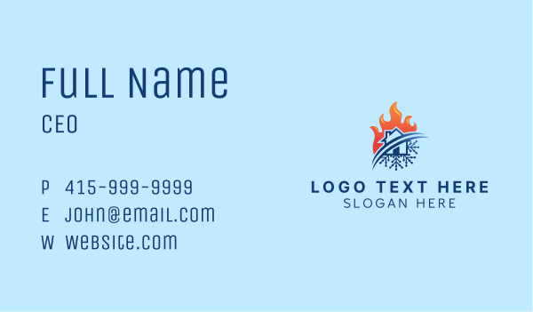 House Fire Ice Cooling Business Card Design Image Preview