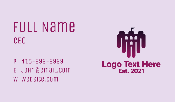 Purple Dark Castle  Business Card Design Image Preview