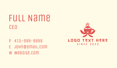 Japanese Octopus Mascot Business Card Image Preview