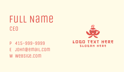 Japanese Octopus Mascot Business Card Image Preview